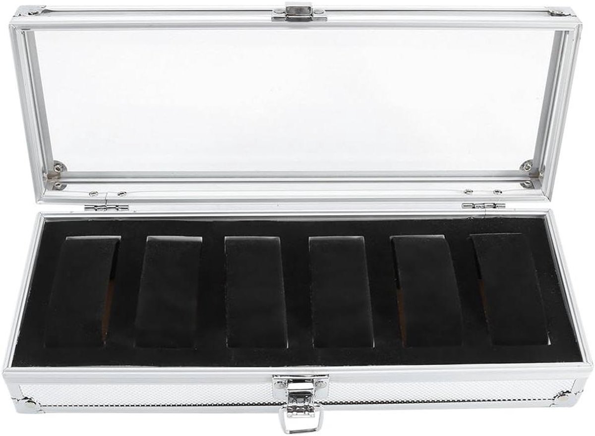 6-12 Grid Slots Aluminium Rechthoek Sieraden Display Opslag Organizer Case - Nieuwe (6 sleuven)