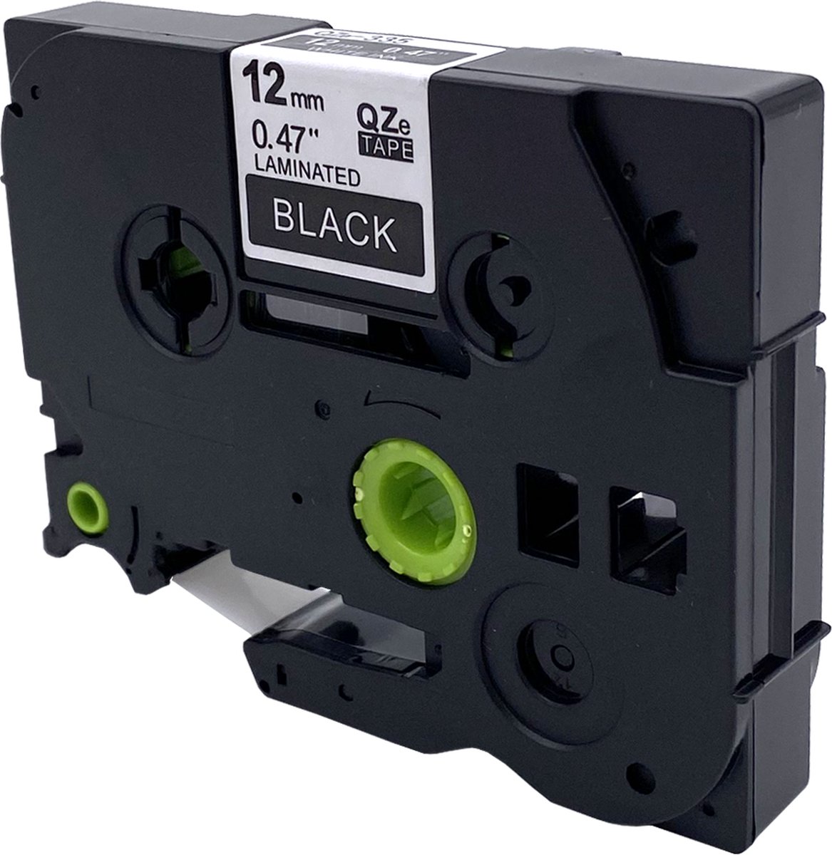 DULA Brother Compatible label tape- Tze-335 - 1 cassette - Brother P-Touch - Wit op zwart - 12mm x 8m