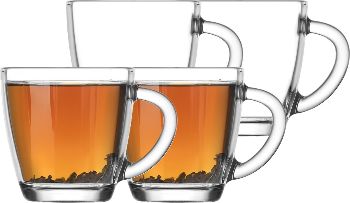 LAV Koffie glazen/theeglazen Artemis - set 8x stuks - transparant glas - 230 ml
