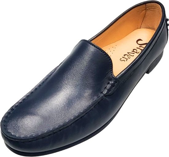 Stravers - Mocassins de Luxe Semelle en cuir Taille 42 Blauw Chaussures à enfiler grande taille pour femme