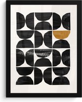 Affiche encadrée - Cadre photo 30x40 cm - Posters - Moderne - Demi-cercle - Goud - Zwart - Cadre affiche noir - Décoration - Décoration murale salon - Décoration murale chambre