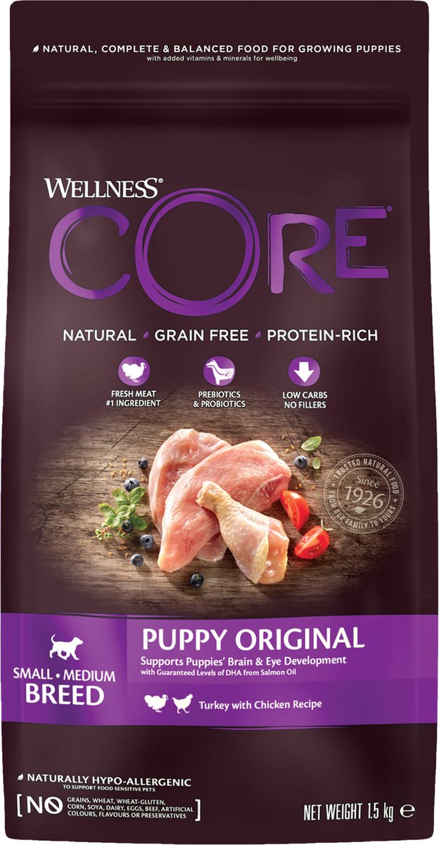 Wellness Core Grain Free Puppy Kalkoen – Hondenvoer – 1.5 kg