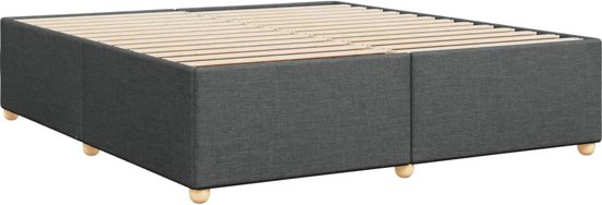 vidaXL - Cadre de lit - sans - matelas - tissu - gris foncé - 180x200 - cm