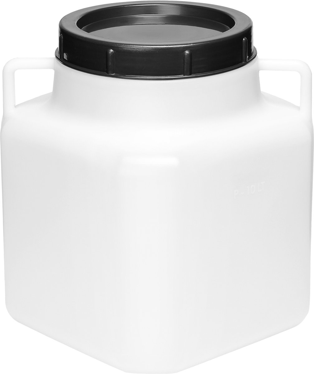 Garronda 10L - Plastic Vat BPA-vrij - Vierkant vat en Container met Deksel – Wit – GD-STE-BarrelP