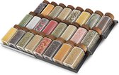 Soothe Kruidenrek Lade voor 24 Kruidenpotjes - Uitschuifbaar - 6 Set - Kruiden Organizer - Kruidenrekken - Kruidenrekje - RVS