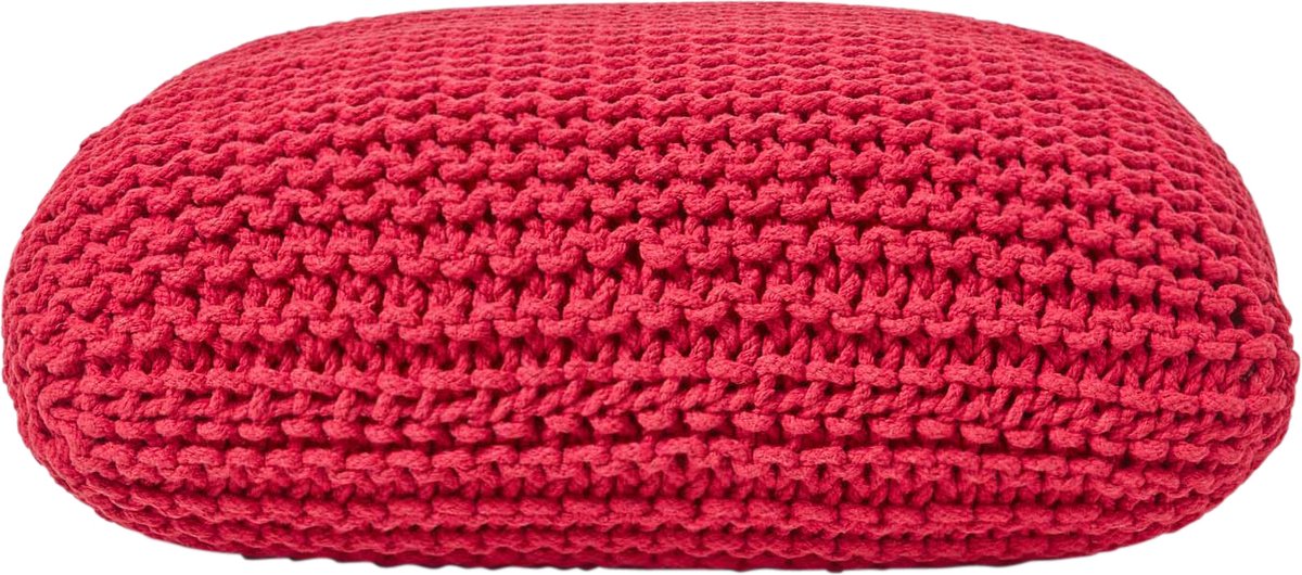 Homescapes vloerkussen grote rode hoes 100% katoen Rood
