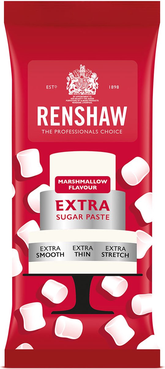 Renshaw Rolfondant Extra - Wit met Marshmellow Smaak - 1kg