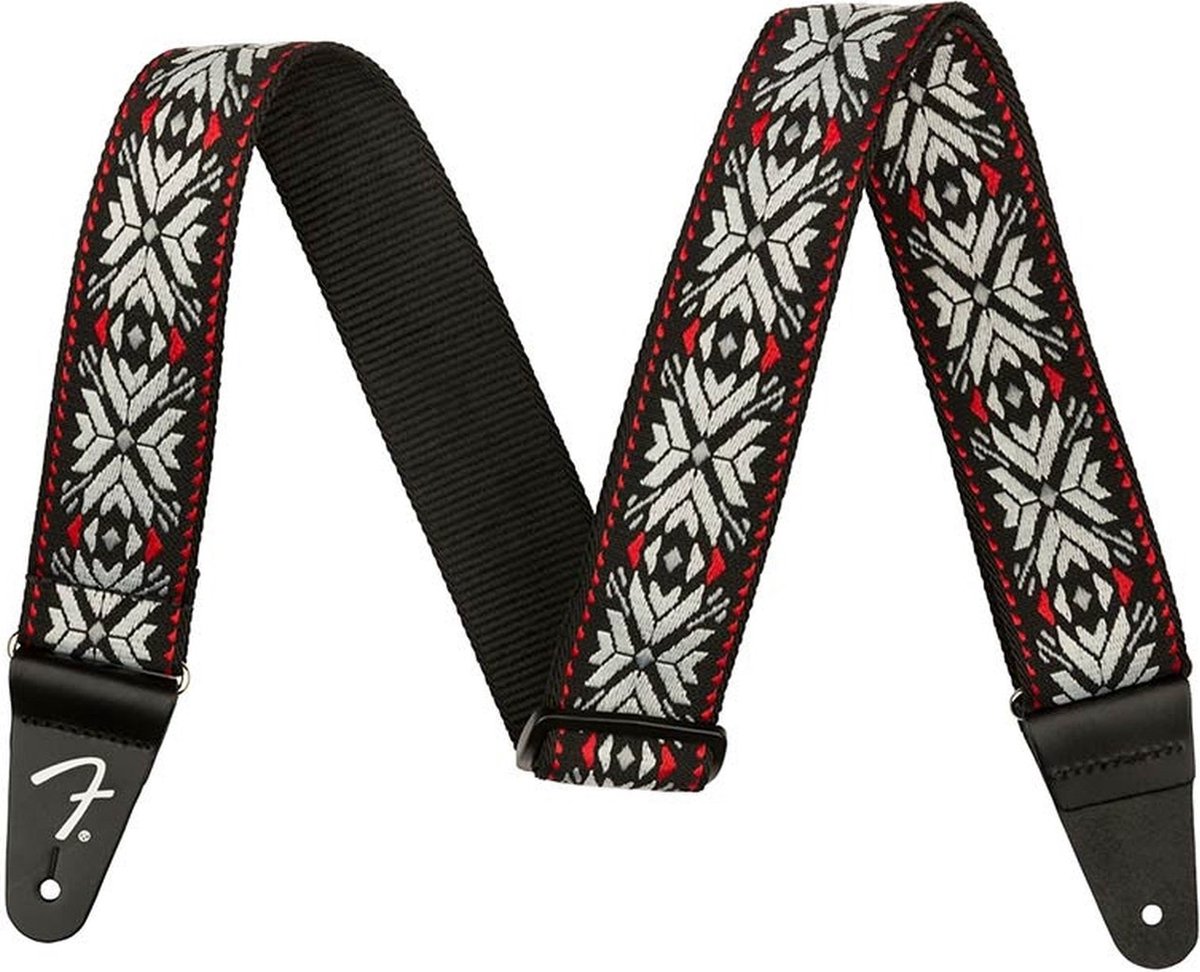 Fender 990638026 2 gitaarband, Pasadena geweven, rode sneeuwvlok