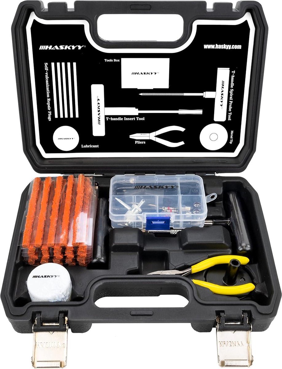 DWT-Germany 100581 31-delig PROFI bandenreparatieset bandenreparatie pechenset gevulkaniseerd strips reparatieset auto reparatieset motorfiets ATV Jeep vrachtwagen personenauto tractor platte banden punctie reparatieset DWT-Germany 100581 31-delig PROFI bandenreparatieset bandenreparatie pechenset gevulkaniseerd strips reparatieset auto reparatieset motorfiets ATV Jeep vrachtwagen personenauto tractor platte banden punctie reparatieset