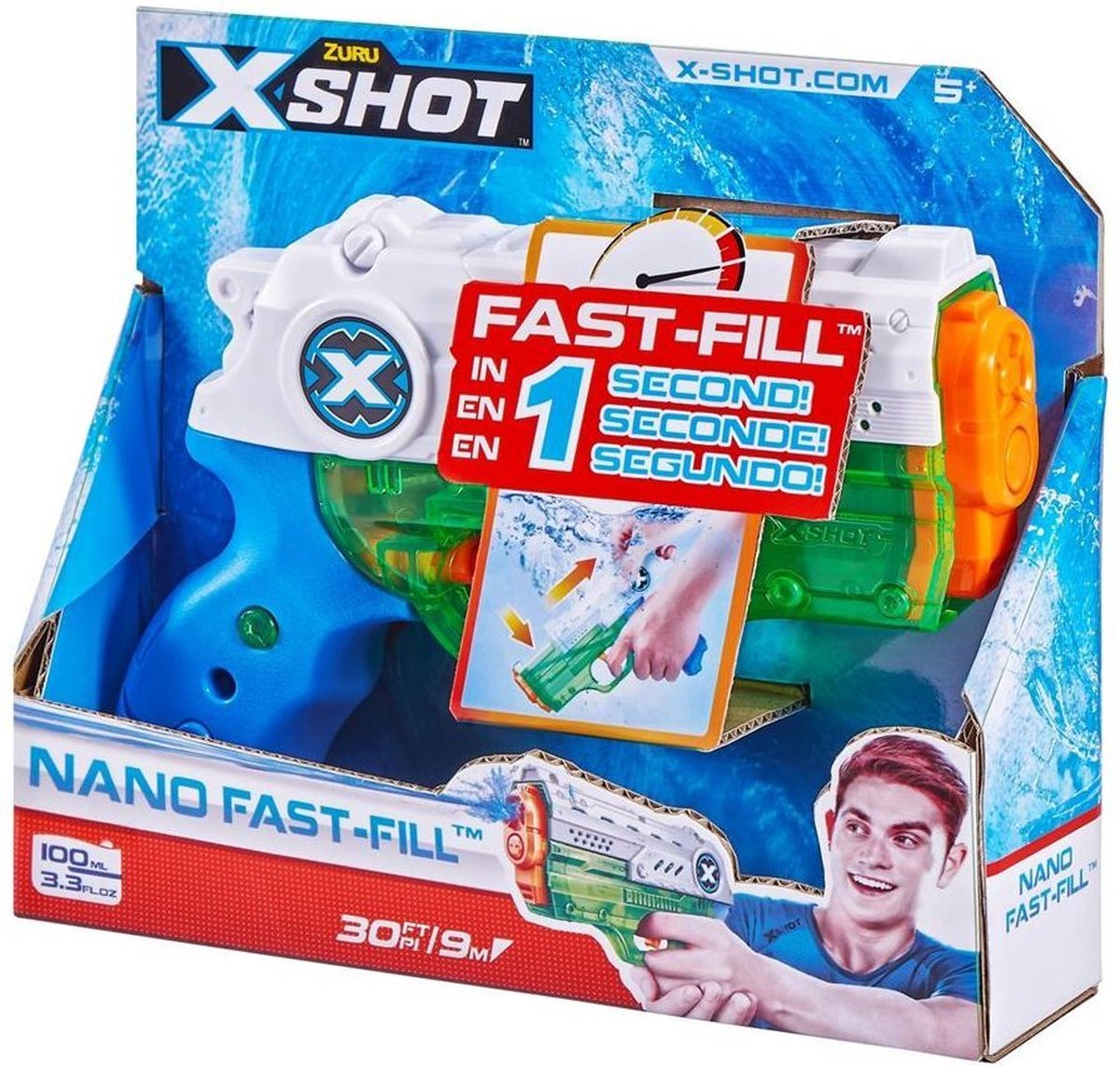 Zuru waterpistool X-Shot Fast Fill Nano Blaster 100 ml oranje. — afbeelding 6