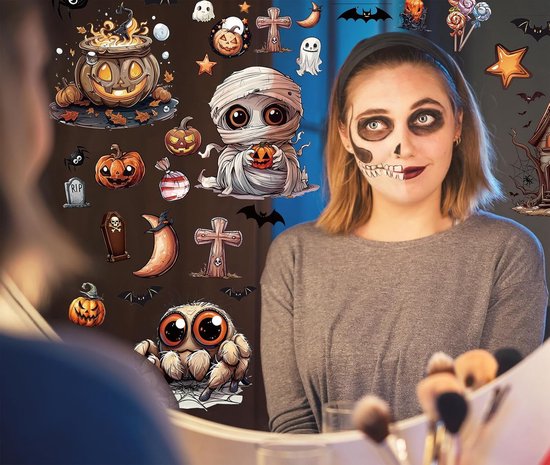Halloween raamstickers, 9 vellen Halloween-stickers
