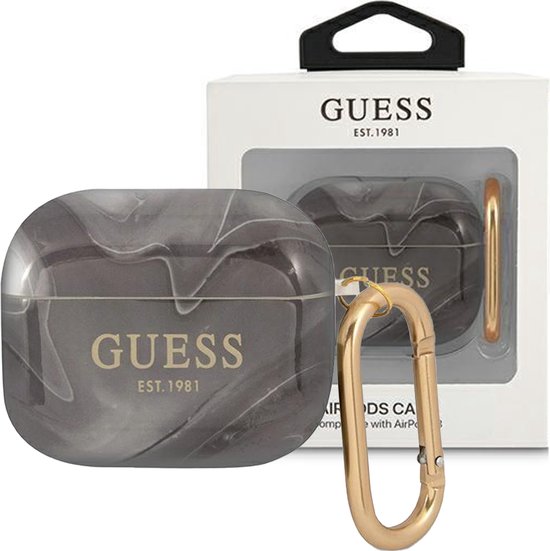 GUESS, Coque pour Airpods 3 New Marble Antichoc, Zwart / Or