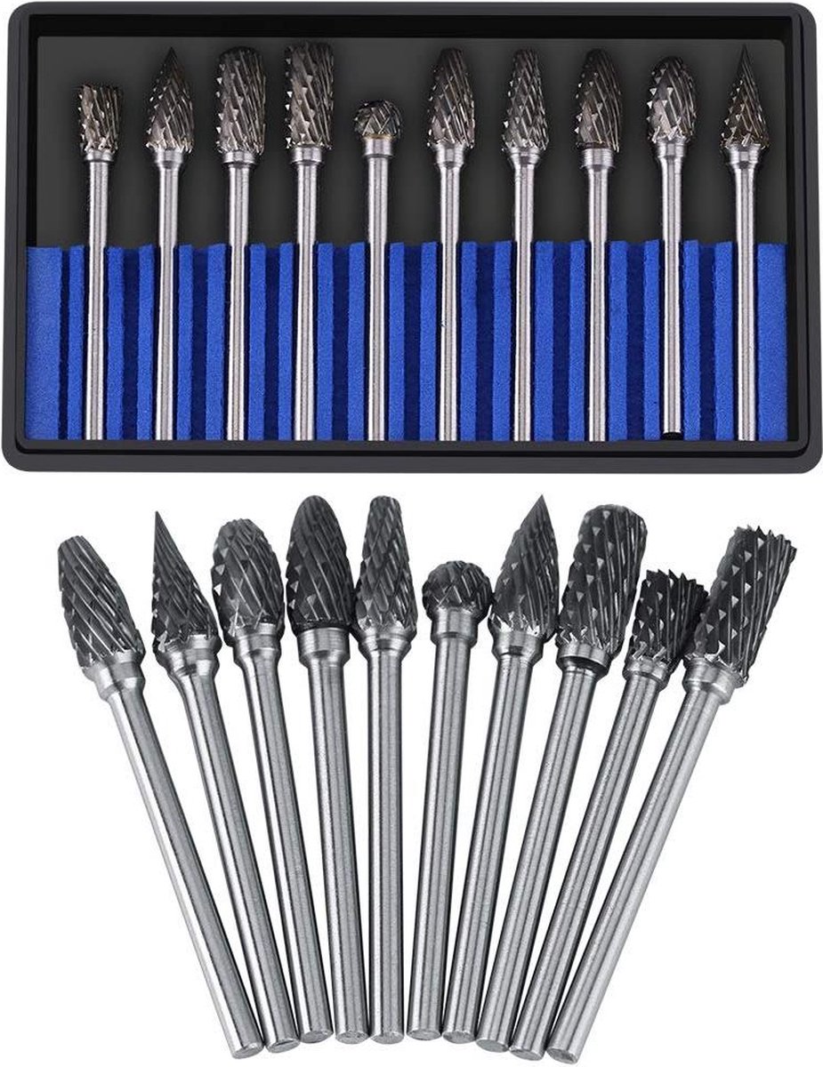 Metal Rotary Bit voor houtbewerking en Carving - Tungsten Carbide Steel Rotary Files Burr Set