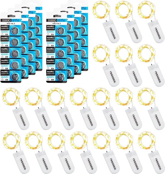 SOAIY Set van 2 ledstrips met batterij, 1 m, 60 leds, warmwit, op batterijen, kastverlichting, led-strip voor tv, decoratie, keuken, kledingkast, bed, slaapkamer