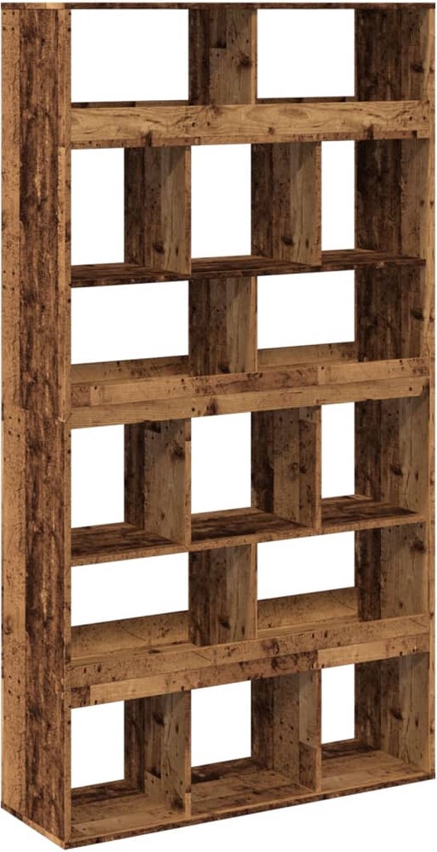 vidaXL Kamerscherm - 100x33x187,5 - cm - bewerkt - hout - oud - houtkleurig Oud hout