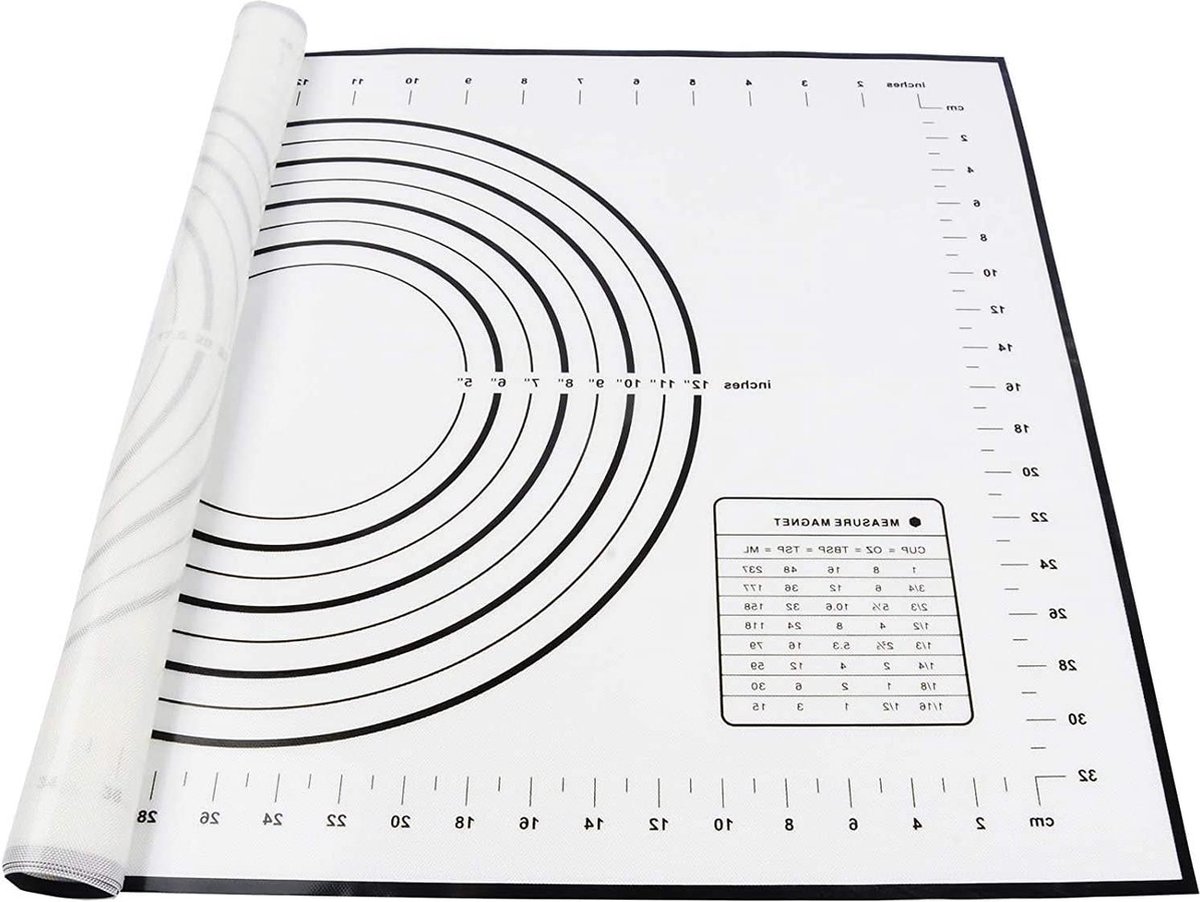 Bakmat BPA-vrij met metingen herbruikbaar voor fondant gebak pizzamat zwart 60 x 40 cm