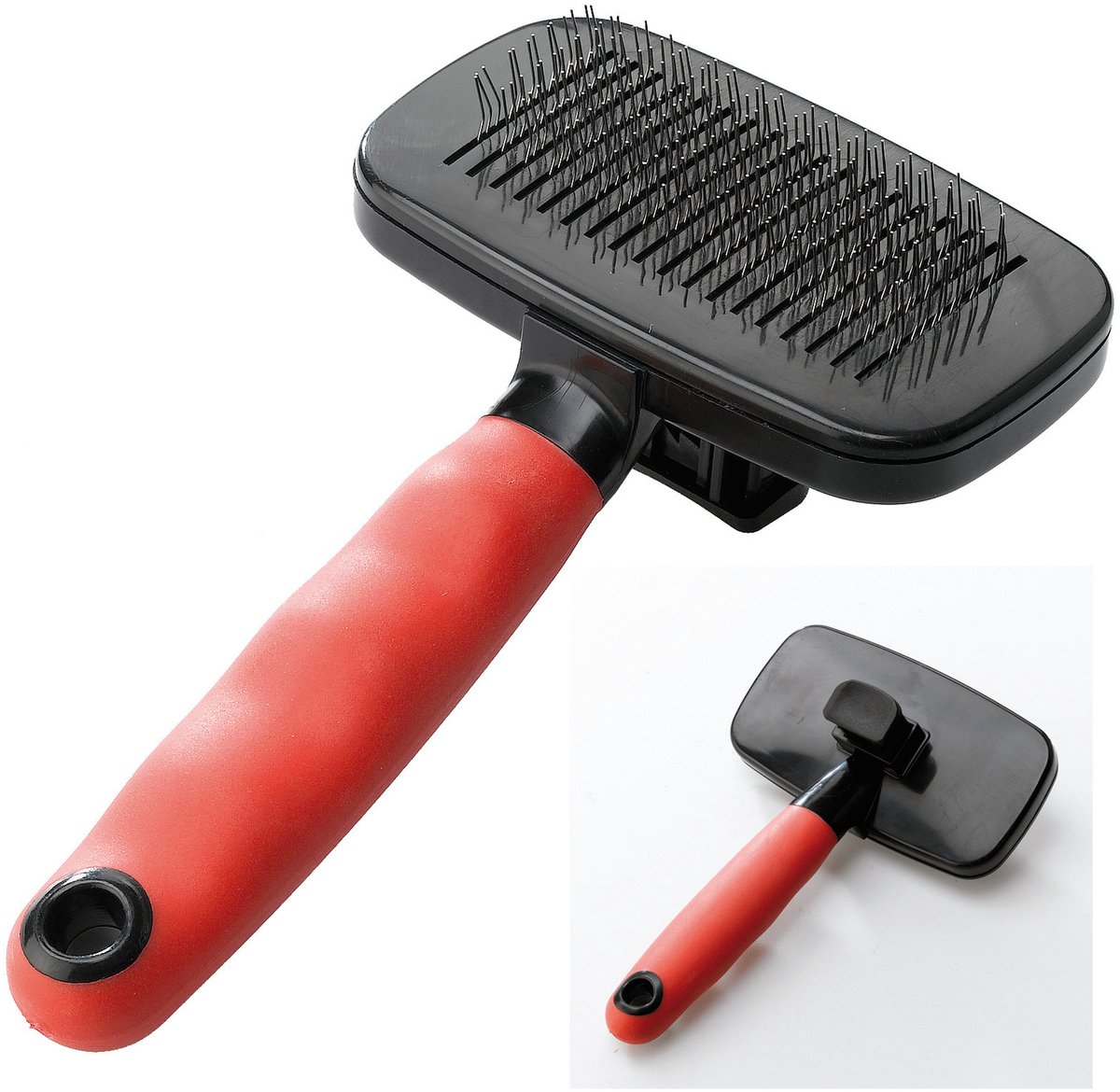 Ferplast Slicker Borstel Medium - Hondenvachtborstel - 16.3x9.7x5.6 cm Rood Zwart