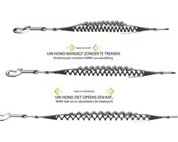 WAW easy dog walk 'schokdemper' Zwart - L - 16- 25 kg