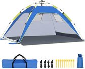 Dewur Beach Shell Tent for 3-4 People, Pop Up Beach Tent with Awning, UPF 50 , UV Protection, Sun Protection, Waterproof, for Families, Beach, Camping, Garden, Blue