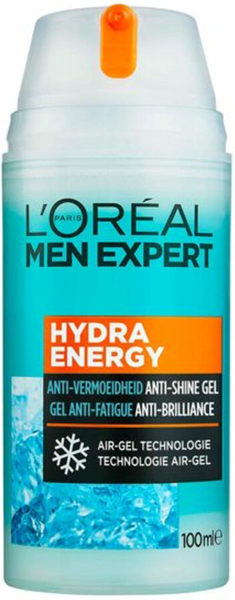 L'Oréal Men Expert Hydra Energetic Quenching Hydraterende Gel Moisturiser - Matterende Verfrissende Anti-Glans Gezichtsverzorging, Gezichtscrème voor Mannen – 100 ml
