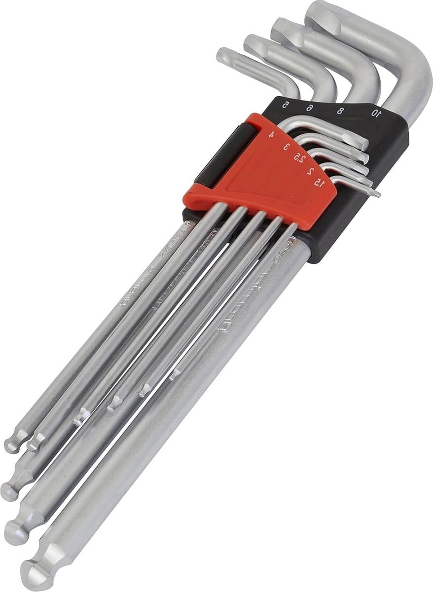 Ball-End Hex Sleutelset 9st Lock-On-Metrisch Zilver - 1.5 mm 10 mm