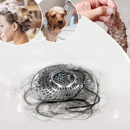 Filtre évier Et Lavabo - 2 Pièces - Forme Toile D'araignée Souple - Avec Ventouse - Anti-cheveux - Pour Salle De Bain Et Cuisine - Beige - 4