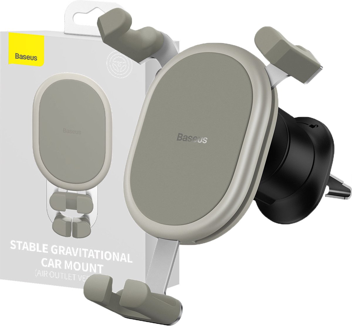 Baseus Universele Gravity Ventilatierooster Telefoonhouder Wit