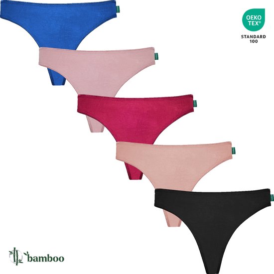 Foto: Dames string string slips effen mix kleuren 5 pack maat l xl bamboe viscose dames ondergoed lingerie