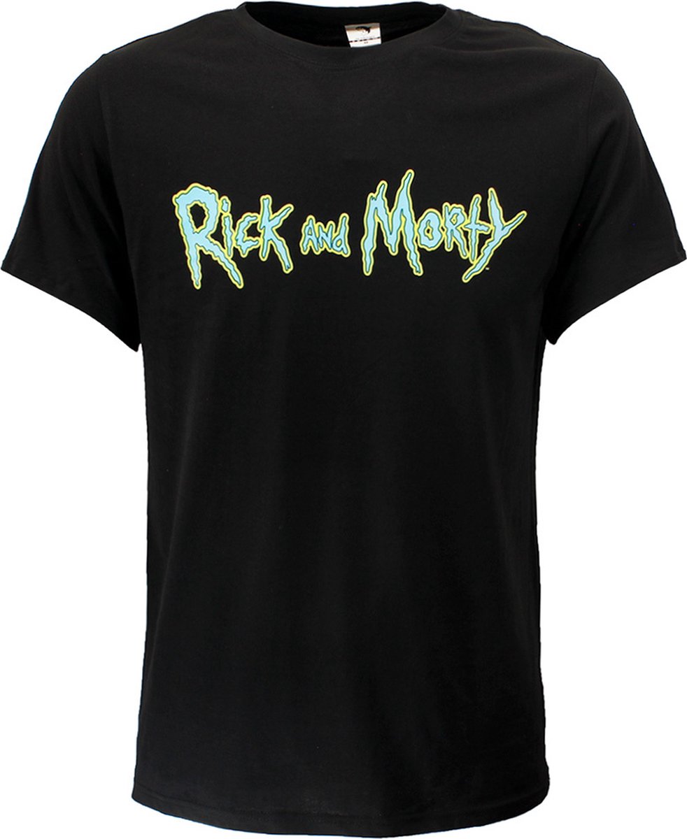 Rick and Morty Logo T-Shirt Zwart - Officiële Merchandise - XXL