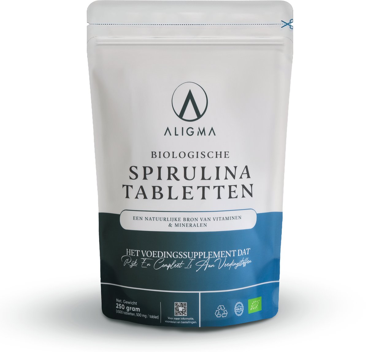 Goedkoopste Aligma Biologische Spirulina Tabletten 500 stuks - 500 mg per tablet - hét voedingssupplement vol essentiële voedingsstoffen.