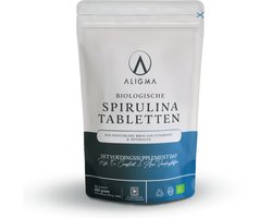Aligma Biologische Spirulina Tabletten: 500 stuks - 500 mg per tablet - hét voedingssupplement vol essentiële voedingsstoffen.