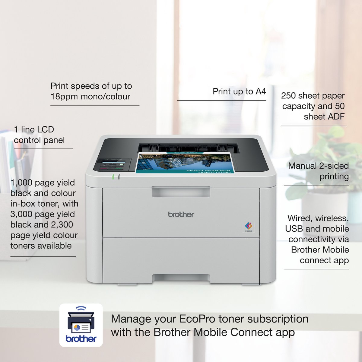 BROTHER HL-L3220CWE - Alleen printen - Laser - Kleur