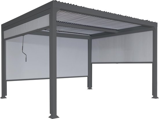 QUICK STAR 4 Zijpanelen Met Klamboe Voor Rank Paviljoen 3x3m Zijwand Antraciet Ral 7012 692205177