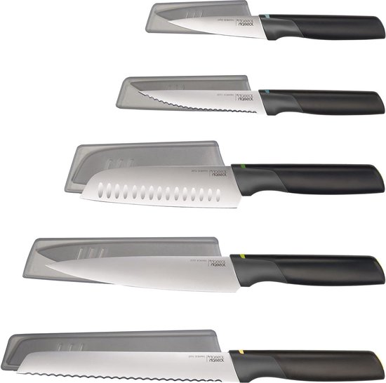 AURMOO 6-Delige Keukenmessenset, Professionele Messenset, Koksmessen Set, 20cm Koksmes, Roestvrijstalen Messen Set, Keukenmessen, Schilmes, Keuken schaar