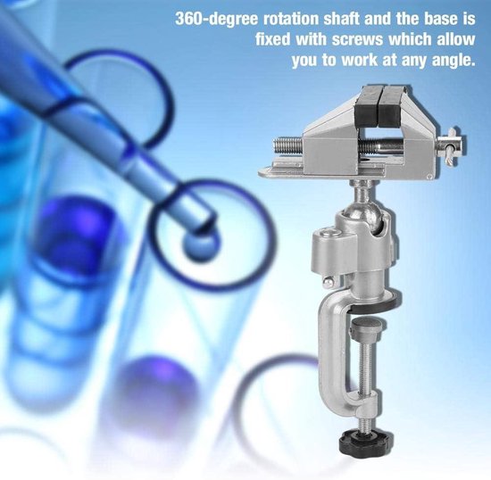 thumbnail: Sterke Aluminium Bankschroef Met 360° Draaibare Kop - Universele Klem Voor Werkbank, Klussen Of Slotenmakerwerk