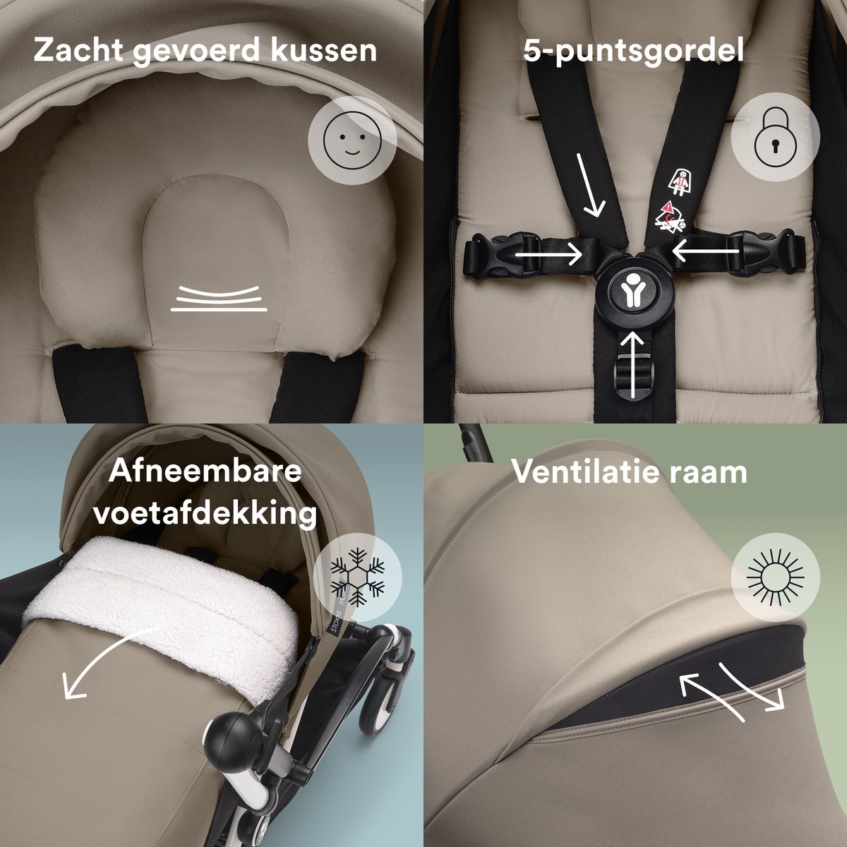 Stokke YOYO 0+ Newborn Pack, Taupe - Inclusief matras, - afbeelding 3