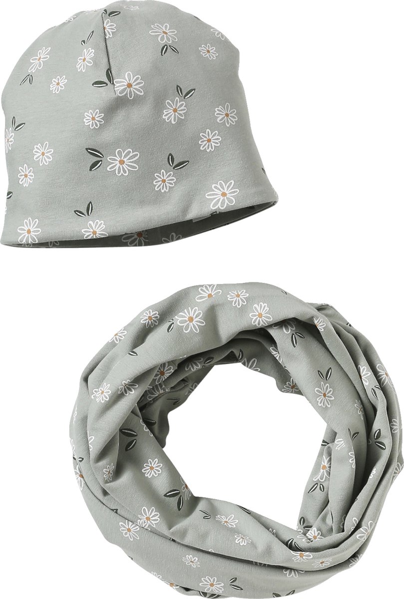 Vertbaudet Gebloemde meisjesset muts + snood