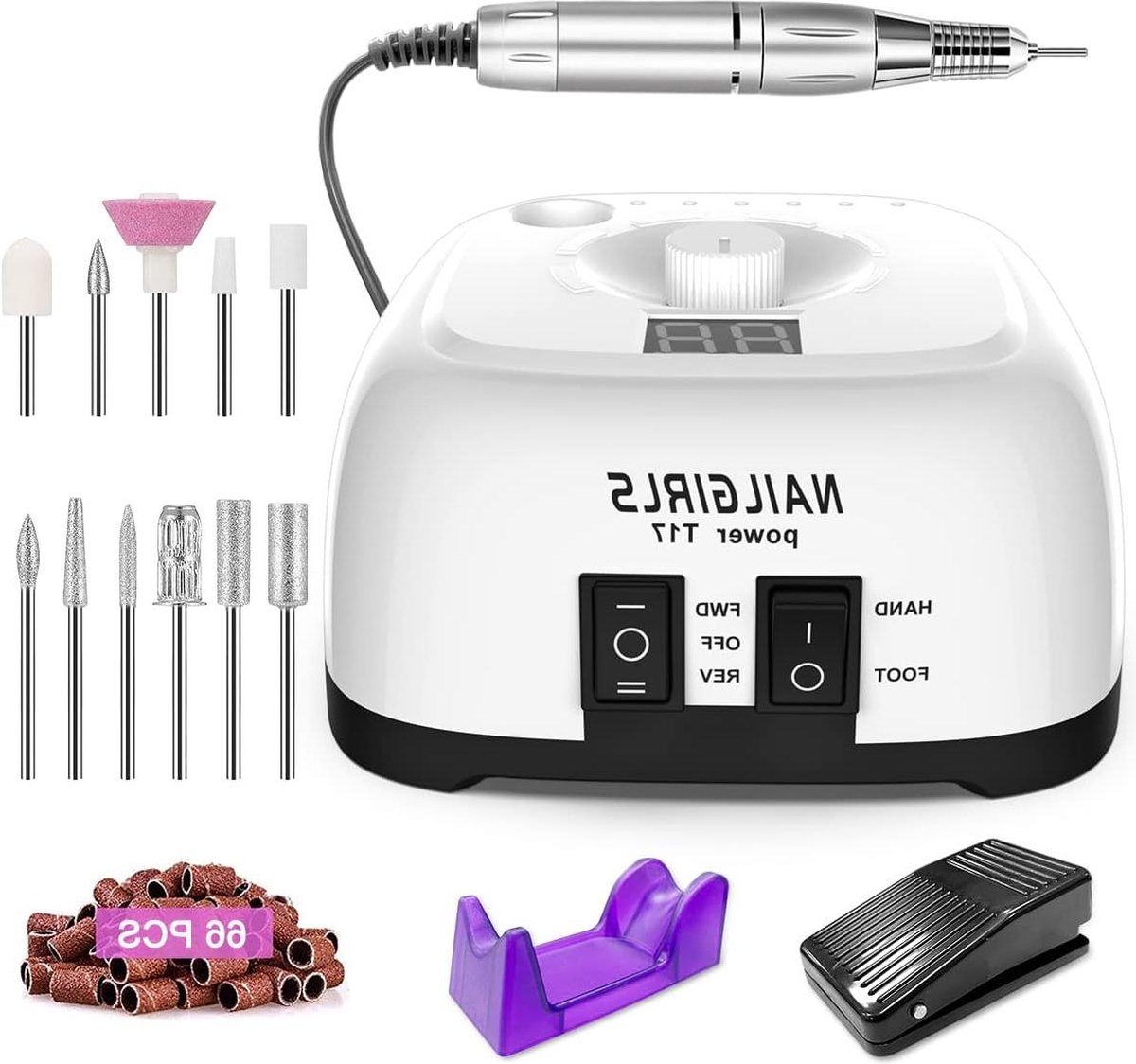 Goedkoopste Elektrische Nagelvijl 11 in 1-Elektrische Nagelboor Set-Professionele Nagelboormachine-35000rpm-Gelnagels-Acrylnagels-Wit