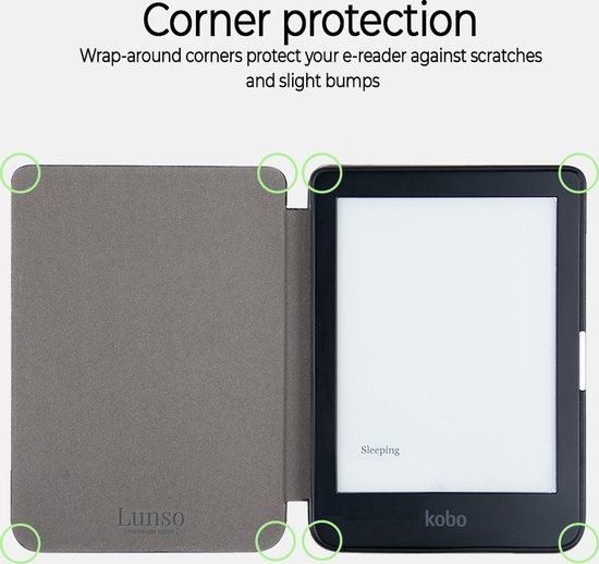 Lunso Geschikt voor Kobo Clara HD hoes (6 inch) - sleepcover - Zwart van Lunso — afbeelding 5