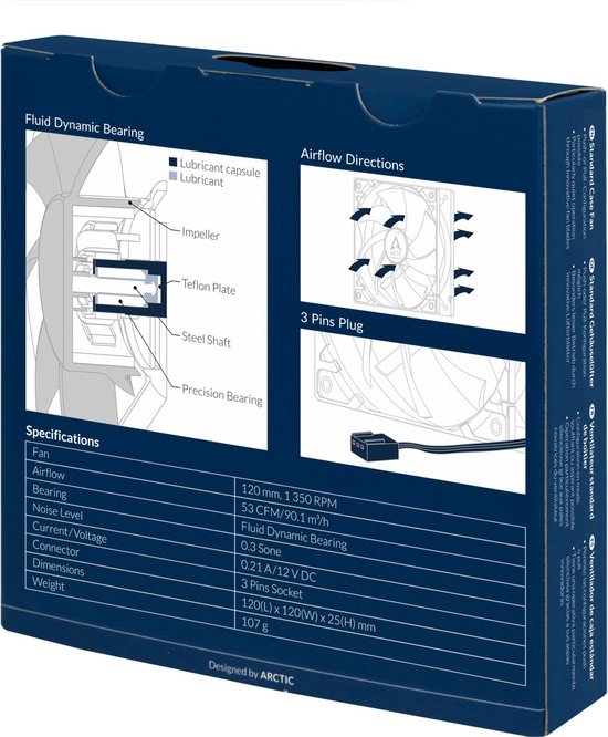 Ventilator voor box - ARCTIC - F12 (Zwart / Zwart) (ACFAN00201A)