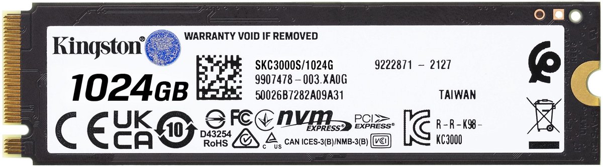 Kingston KC3000 M.2 NVMe SSD - 1TB - PCIe 4.0 - 7000MB/s - 1024G | bol