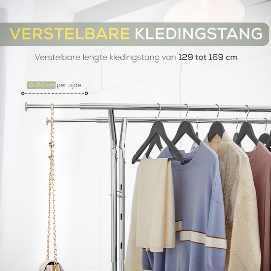 portant à vêtements sur 4 grandes roues - jusqu'à 110 kg très stable - réglable