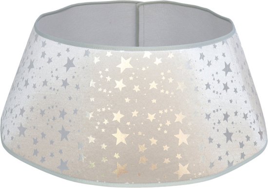 Gerimport Kerstboomrok - zilver - D40 x H22 cm - voor kerstboom van 150 - 180 cm