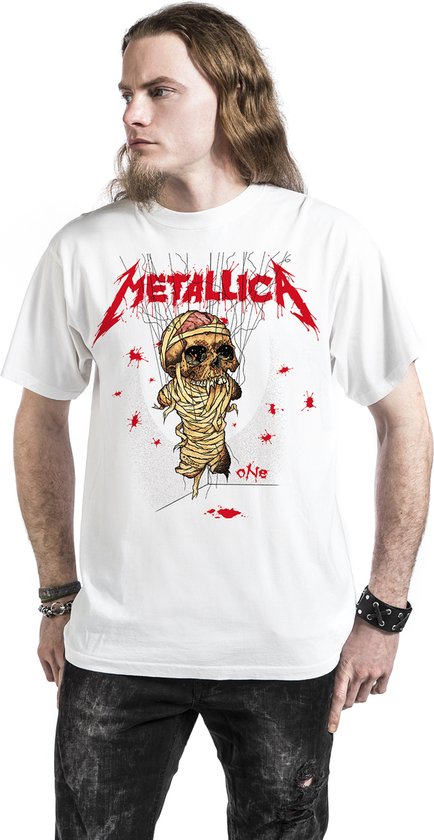 Metallica Hommes Tshirt -XL- One Landmine Blanc
