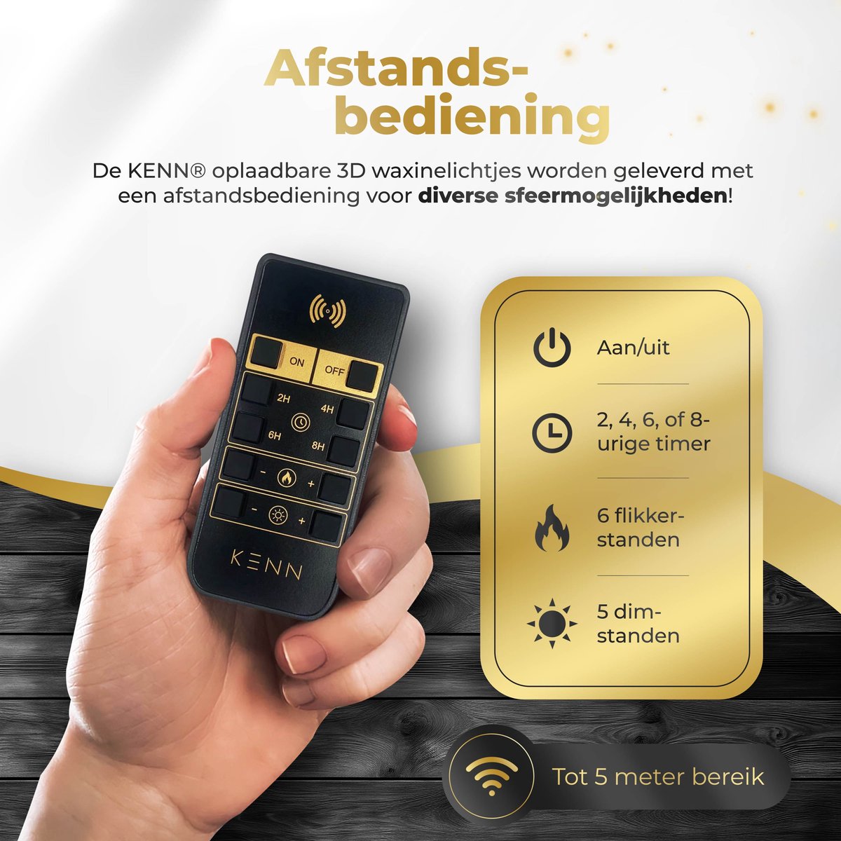 KENN® Originele Oplaadbare Waxinelichtjes – Set van 12 – Met Afstandsbediening & Timer – Inclusief Oplaadstation – Tot 120 Branduren – LED Waxinelichtjes – Oplaadbare Theelichtjes – Realistische Flikkerende Vlam – LED Kaarsen - Nep Kaarsen — cadeau in Wonen & Interieur - foto 2