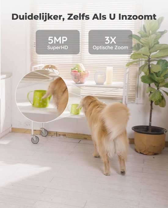 5MP PTZ Wifi-beveiligingscamera met AI-detectie en Automatisch Volgen — afbeelding 4
