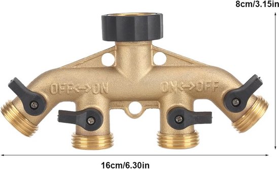 KWODE 4-weg verdeler - 3/4 inch en 1/2 inch waterverdeler