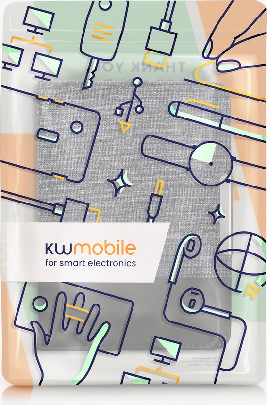 kwmobile hoes geschikt voor Tolino Shine 2 HD - Canvas beschermhoes in donkerblauw / zwart - Voor e-reader van kwmobile — afbeelding 2