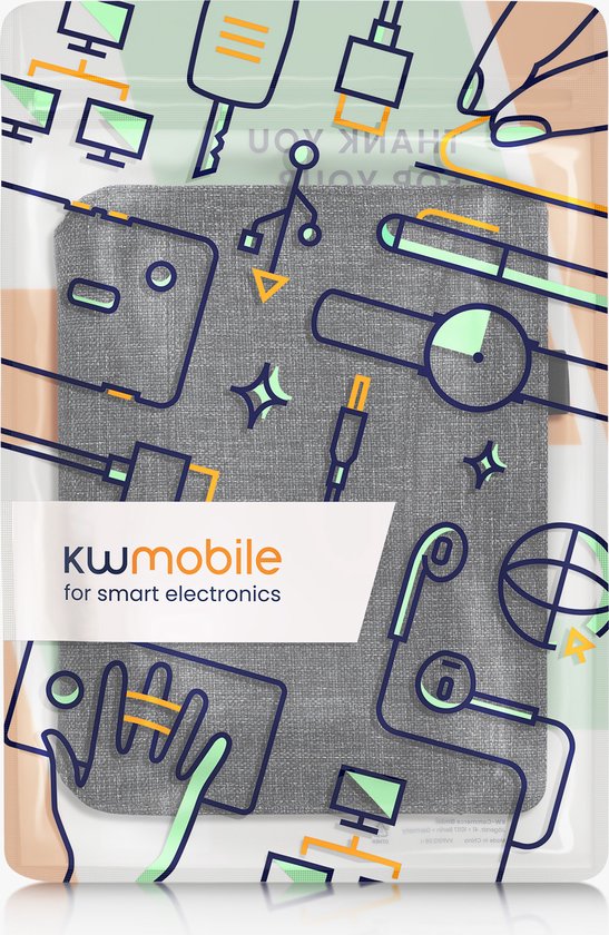 kwmobile Flip cover eReader hoesje geschikt voor Kobo Aura H2O Edition 2 - Met handvat - In donkerblauw — afbeelding 5