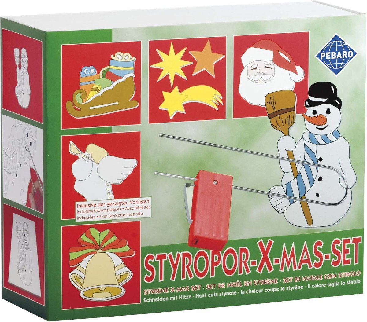 Batterij-aangedreven piepschuimsnijder set voor het maken van kerstdecoraties - inclusief reservesnijdraad en piepschuimplaten